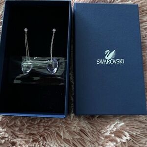 Swarovski Purple Heart drop-down earrings